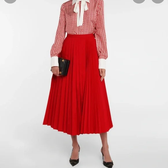 Vintage 1950sGale GaleRed Pleated Organza Tulle Circle Skirt